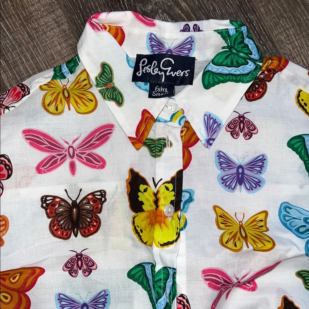 Paul Smith Junior Colorful Butterfly Button Down Shirt - Picture 2 of 2